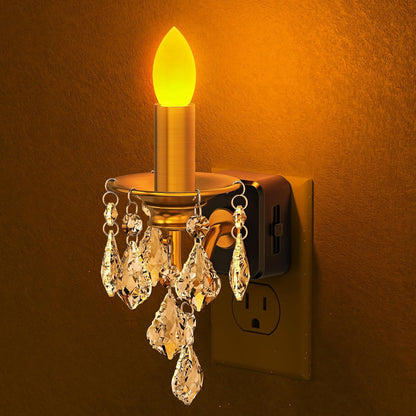 Briignite Chandelier Night Lights Plug into Wall,Amber Night Light Dimmable