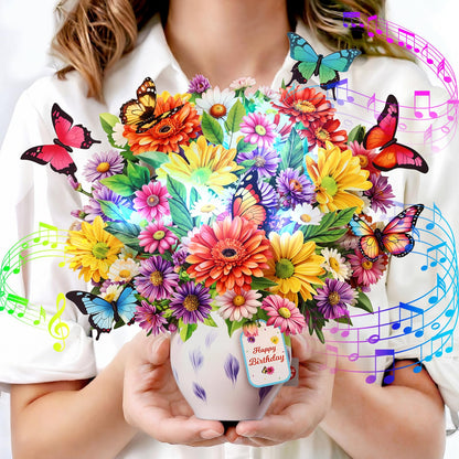 3D Light-Up Musical Birthday Bouquet Card