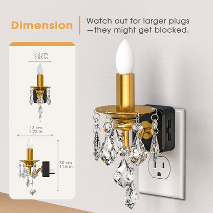 Briignite Chandelier Night Lights Plug into Wall,Amber Night Light Dimmable