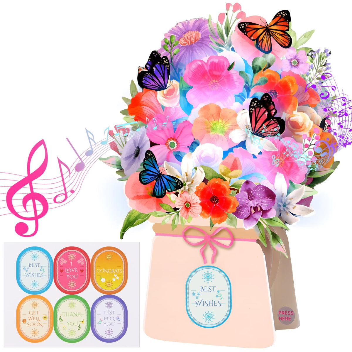 3D Light-Up Musical Birthday Bouquet Card