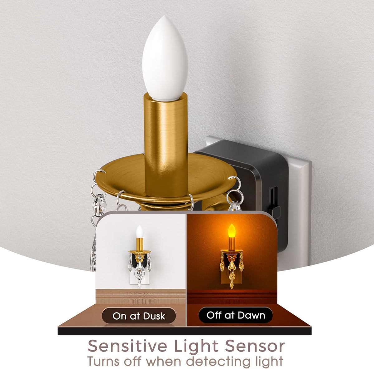 Briignite Chandelier Night Lights Plug into Wall,Amber Night Light Dimmable