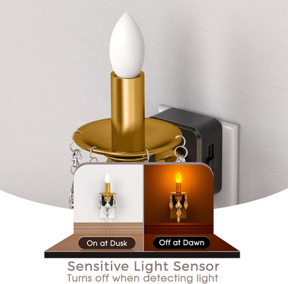 Briignite Chandelier Night Lights Plug into Wall,Amber Night Light Dimmable