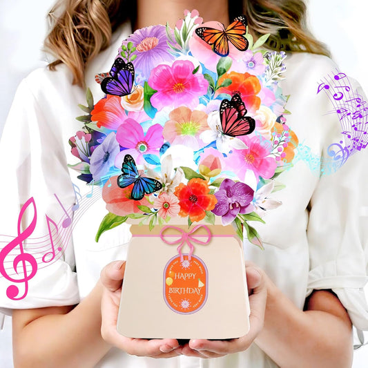 3D Light-Up Musical Birthday Bouquet Card