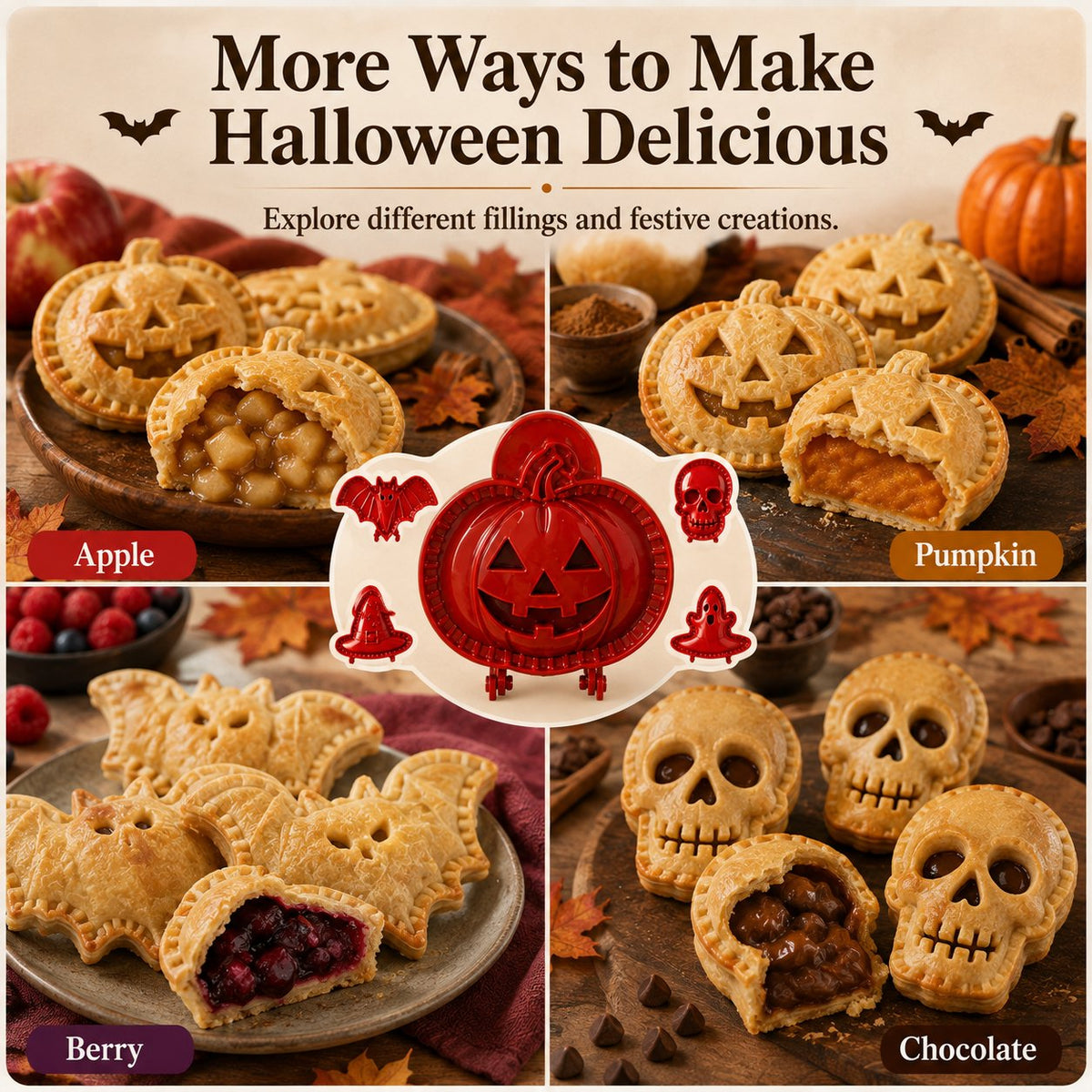 🎃 8-teiliges Halloween Mini-Handkuchen-Backform-Set✈️ Kaufe 2+ und erhalte kostenlosen Versand