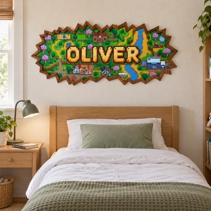 Personalized name Stardew Valley inspired farm-themed wall decorations