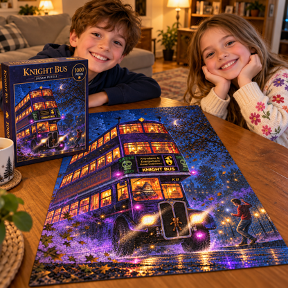 The Knight Bus Jigsaw Puzzle: A Magical Midnight Ride – 500/1000 Piece