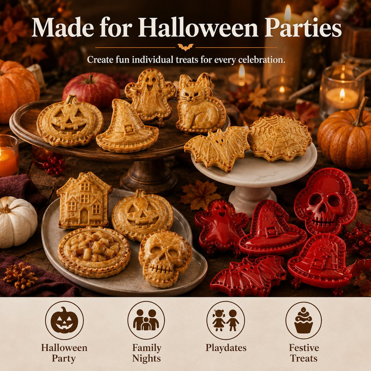 🎃 8-teiliges Halloween Mini-Handkuchen-Backform-Set✈️ Kaufe 2+ und erhalte kostenlosen Versand