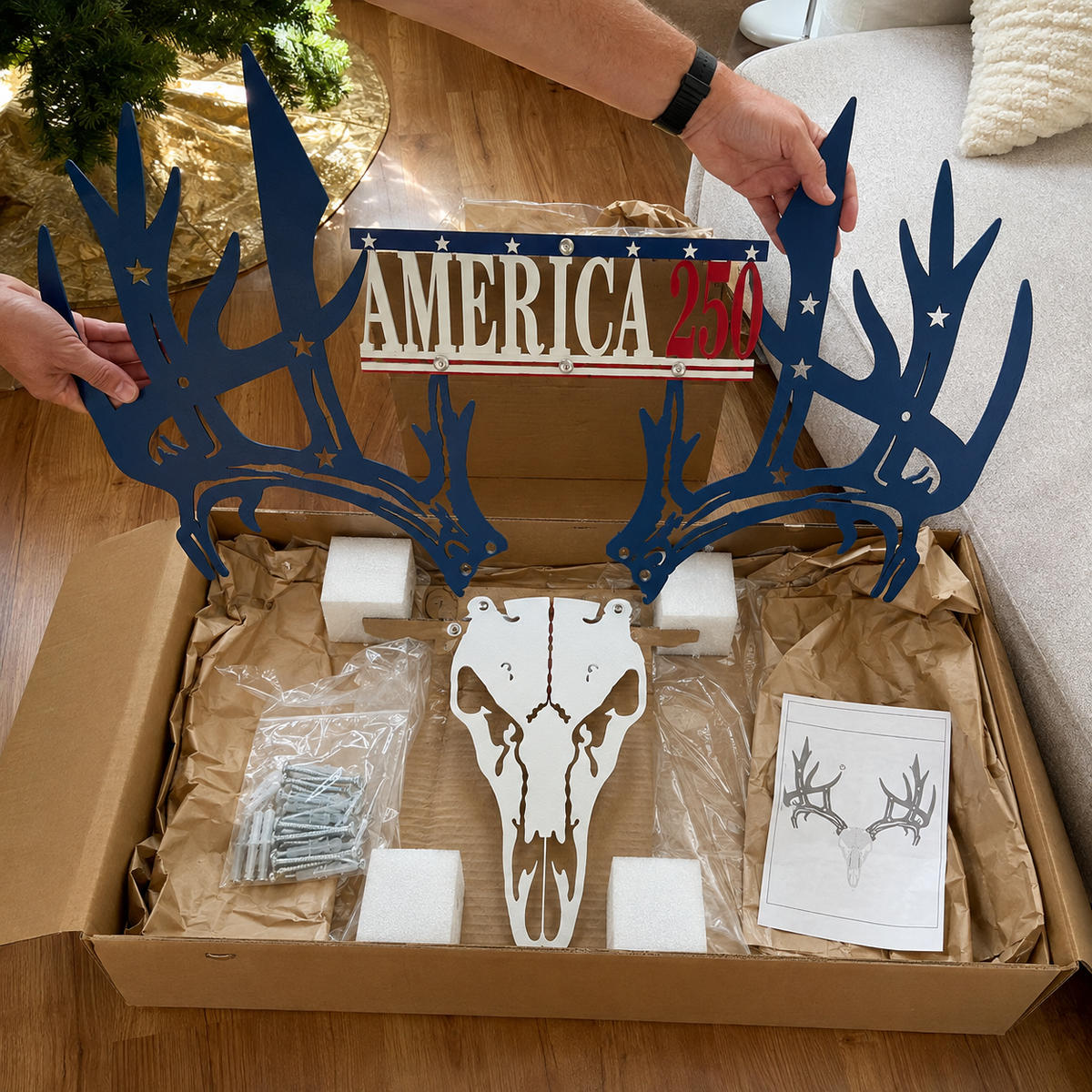 Personalized Metal Deer Skull Bow Rack (250th Anniversary Edition) — Best Christmas Gift for 2026