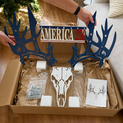 Personalized Metal Deer Skull Bow Rack (250th Anniversary Edition) — Best Christmas Gift for 2026