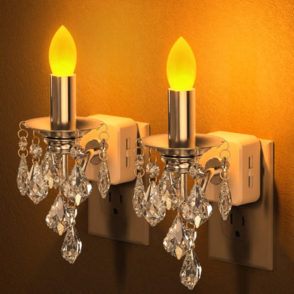 Briignite Chandelier Night Lights Plug into Wall,Amber Night Light Dimmable