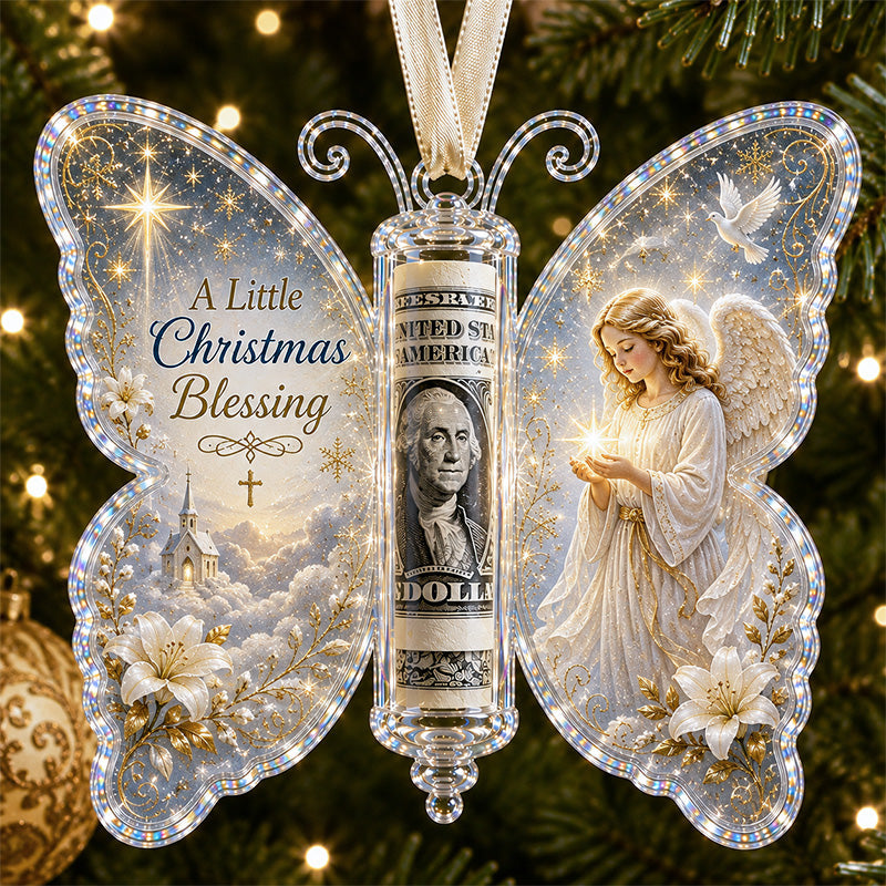 Christmas cash gift butterfly ornament – Angel design