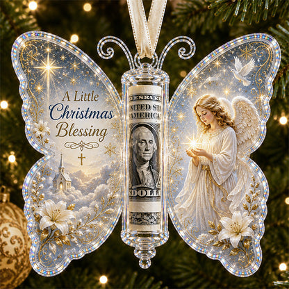 Christmas cash gift butterfly ornament – Angel design