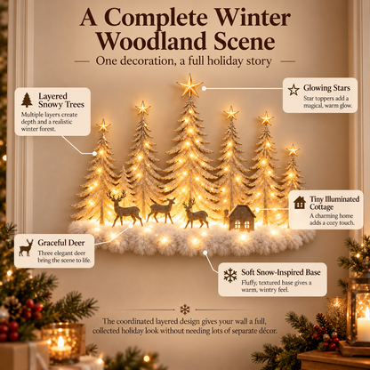 Lighted Christmas woodland forest wall decor – view 3