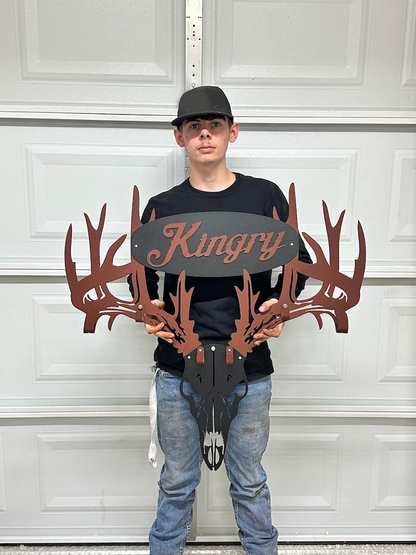 2026 NEW - Personalized Metal Deer Skull Rack-The best gift for Christmas