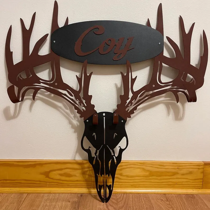 2026 NEW - Personalized Metal Deer Skull Rack-The best gift for Christmas