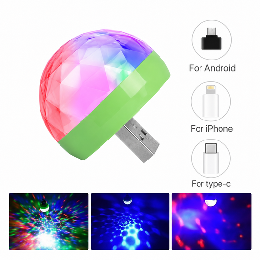 Plug & Play RGB Mini USB Disco Light for Phones – LED Party & Atmosphere Light