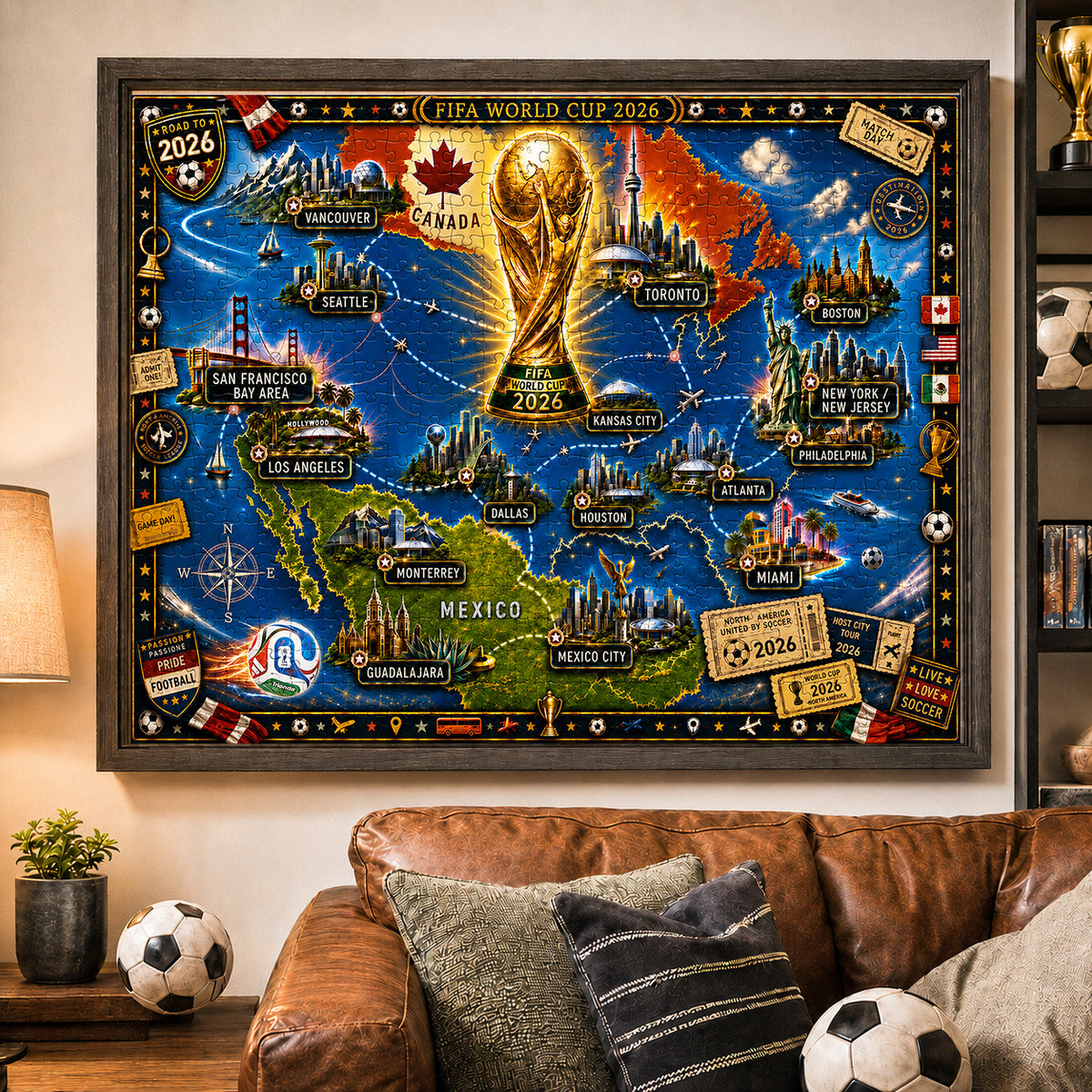 2026 World Cup Host Cities Journey - 500/1000 Piece Jigsaw Puzzle