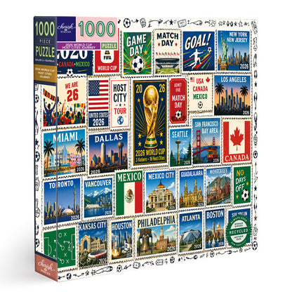 Casse-tête timbres commémoratifs « Voyage des villes hôtes de la Coupe du Monde 2026 » – Le cadeau ultime pour les fans