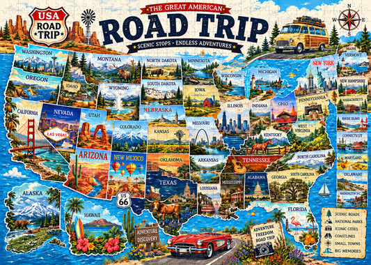 The Great American Road Trip — 1,000-Piece Puzzle