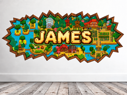 Personalized name Stardew Valley inspired farm-themed wall decorations