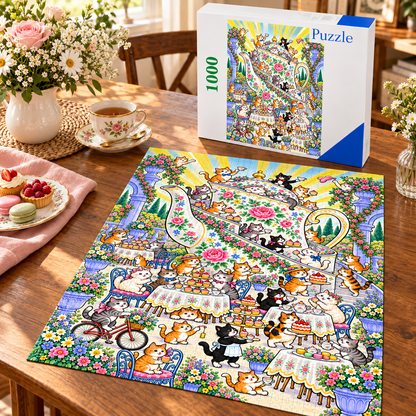Cat Afternoon Tea – 1000 Piece Jigsaw Puzzle