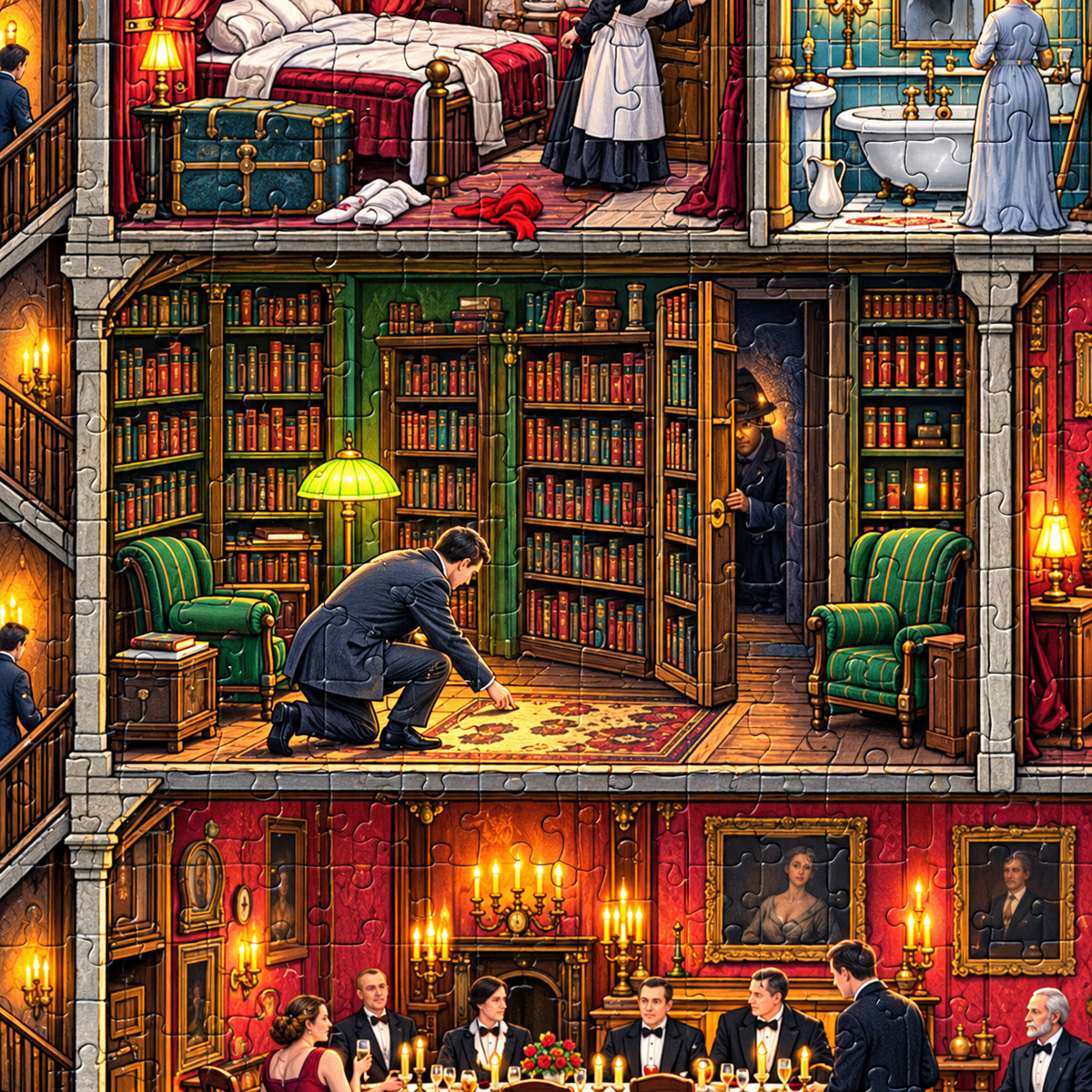 L’invité disparu – Puzzle de 1 000 pièces représentant un manoir hanté