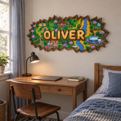 Personalized name Stardew Valley inspired farm-themed wall decorations
