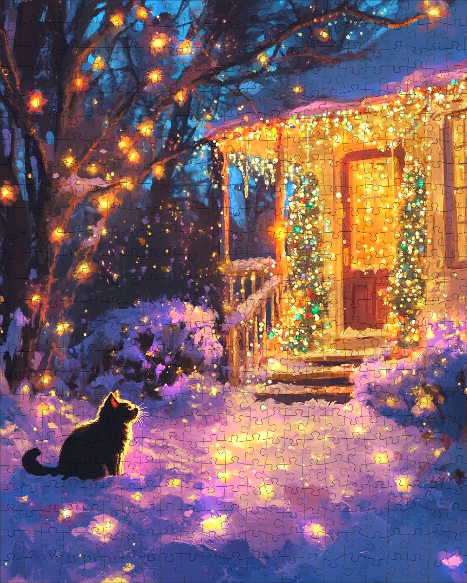 Winter Wishes — Adorable Stray Cats Seeking Warmth Jigsaw Puzzle 1000 Pieces