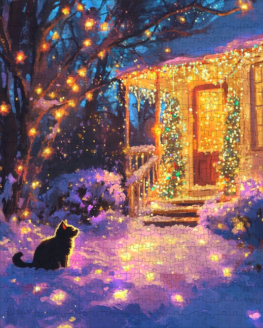 Winter Wishes — Adorable Stray Cats Seeking Warmth Jigsaw Puzzle 1000 Pieces