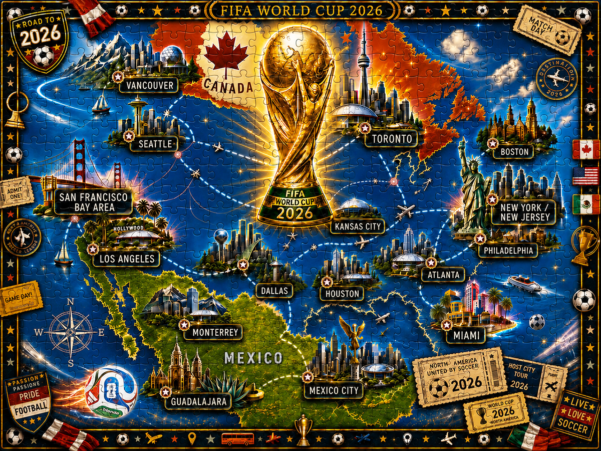 2026 World Cup Host Cities Journey - 500/1000 Piece Jigsaw Puzzle