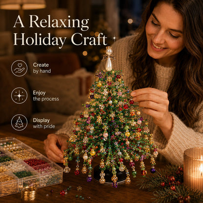 🎄 Kit de fabrication de sapin de Noël en perles – Créez votre propre décoration de fête étincelante – 50 % de réduction pour une durée limitée