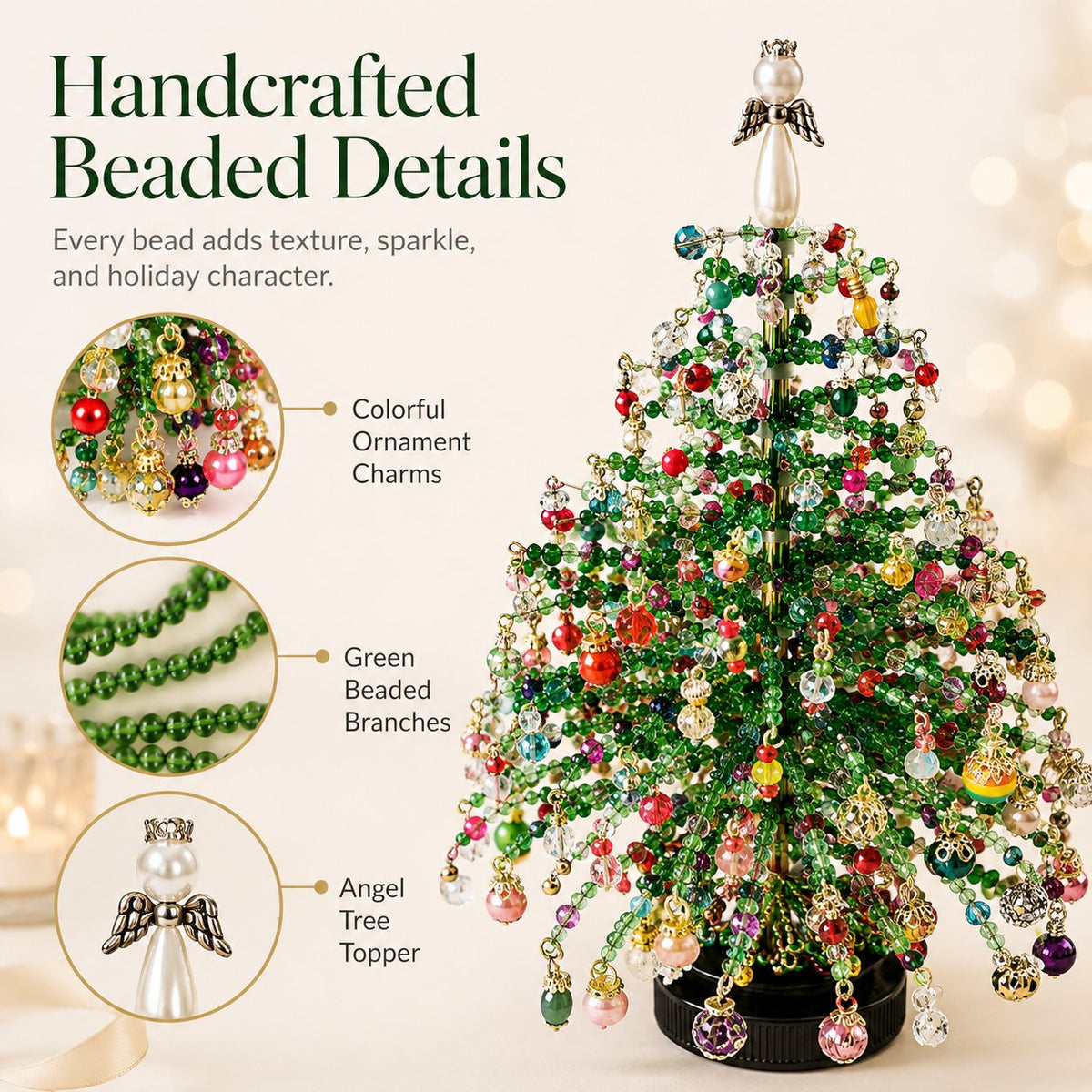 🎄 Kit de fabrication de sapin de Noël en perles – Créez votre propre décoration de fête étincelante – 50 % de réduction pour une durée limitée