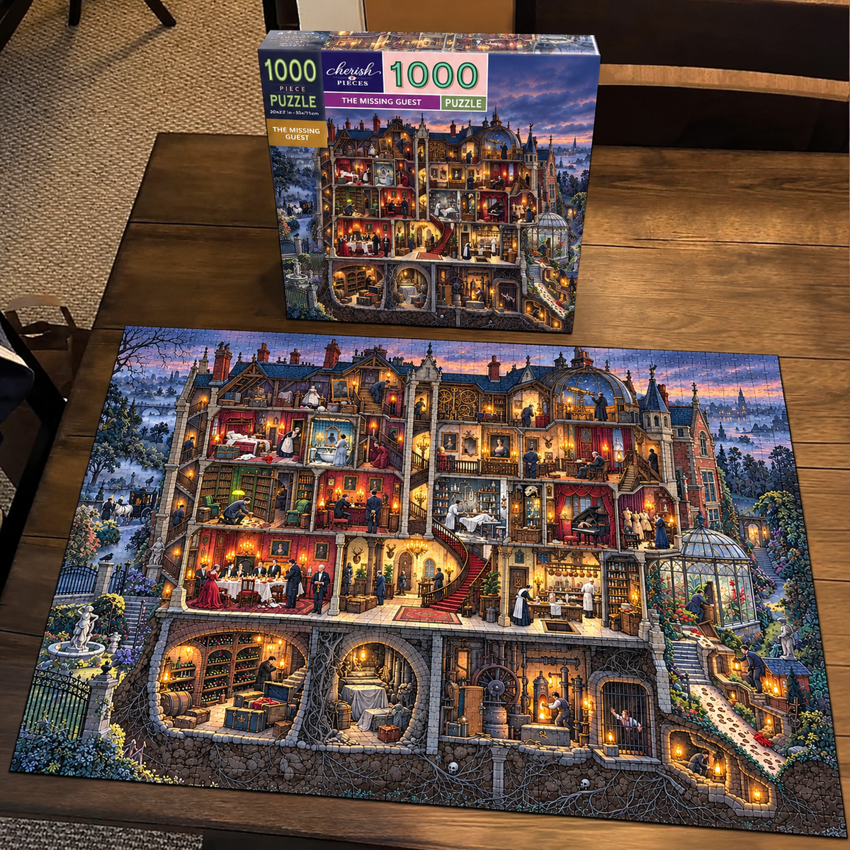 L’invité disparu – Puzzle de 1 000 pièces représentant un manoir hanté