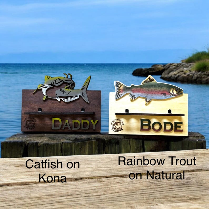 Catfish and rainbow trout personalized rack options