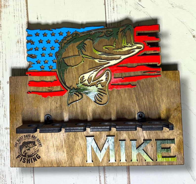 Six-position wall fishing rod organizer