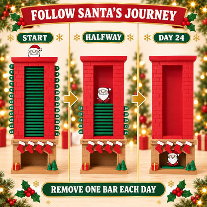 Santa's journey down the chimney from day 1 to day 24