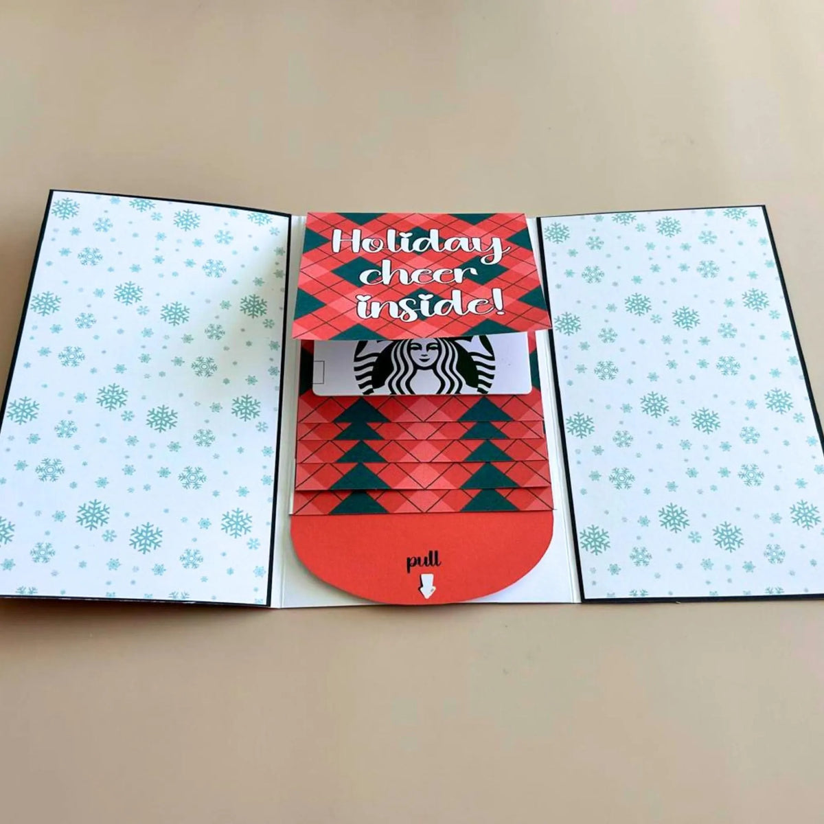 Christmas gift card holder book handmade card