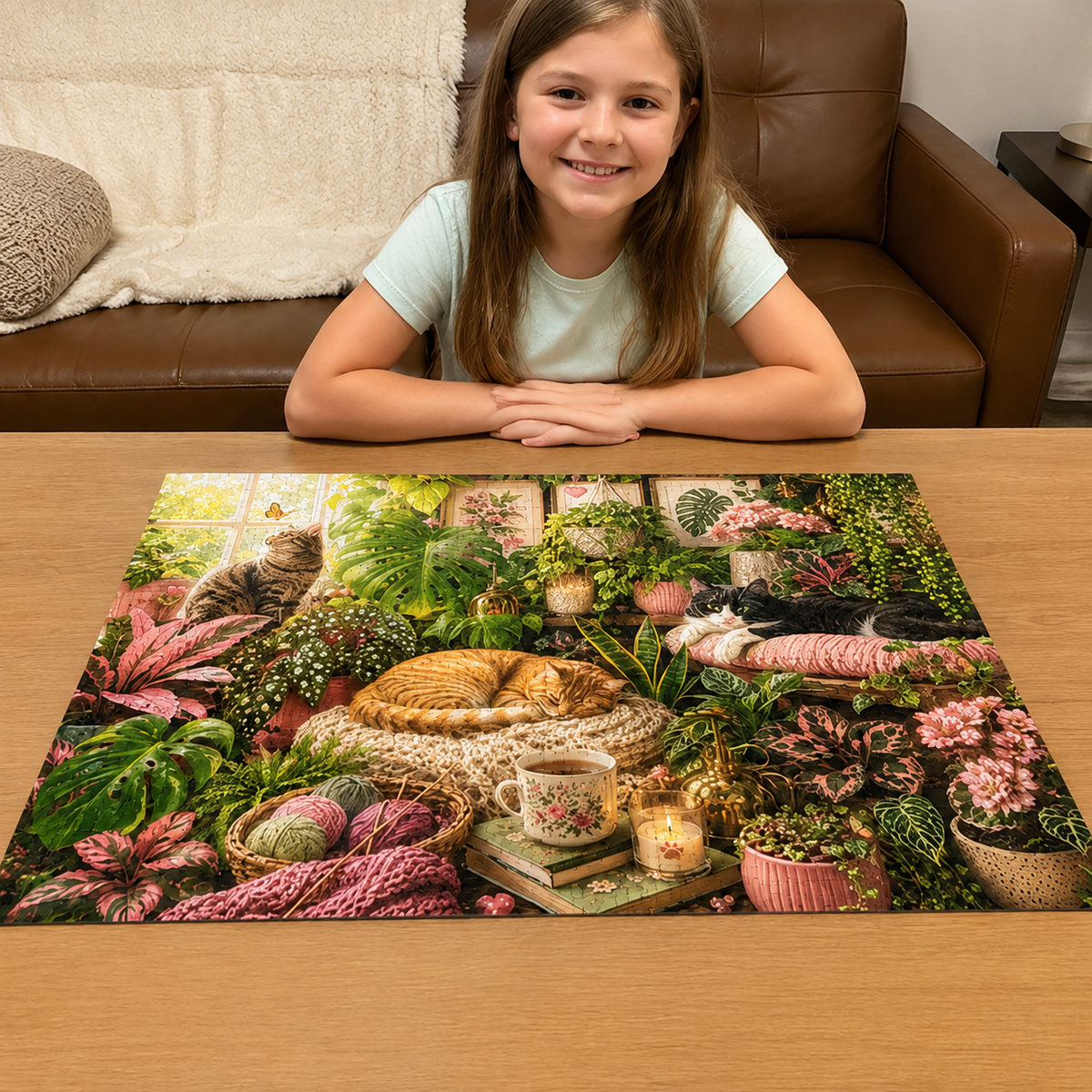 2026 NEW- Cats in the Sunlit Garden - 500/1000-Piece Jigsaw Puzzle