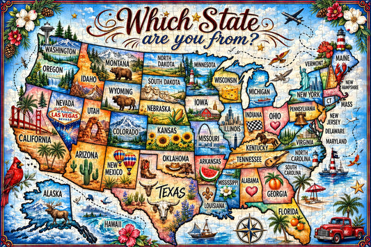 1000 pcs - Which State are you from? - 2026 new puzzle