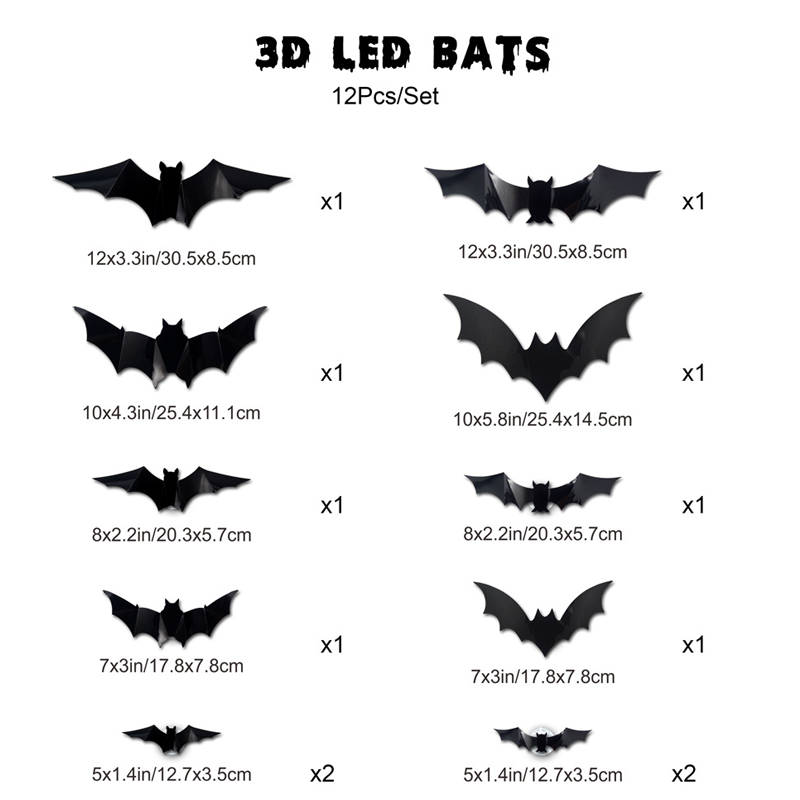 🦇Halloween 3D Fledermaus LED Wandleuchte Deko