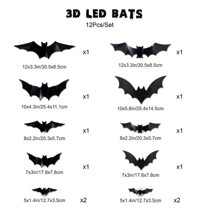 🦇Halloween 3D Fledermaus LED Wandleuchte Deko