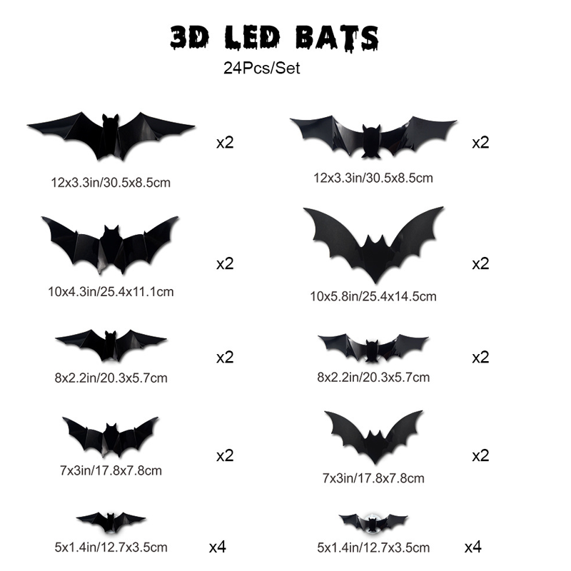 🦇Halloween 3D Fledermaus LED Wandleuchte Deko