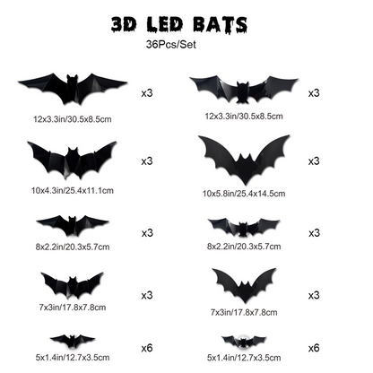 🦇Halloween 3D Fledermaus LED Wandleuchte Deko