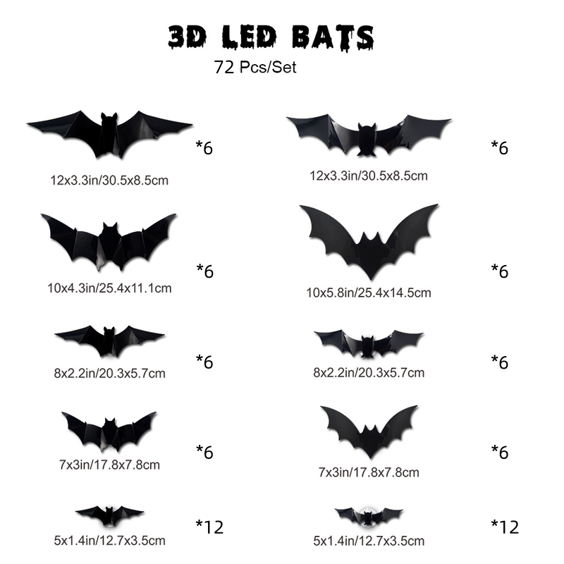 🦇Halloween 3D Fledermaus LED Wandleuchte Deko