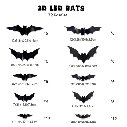 🦇Halloween 3D Fledermaus LED Wandleuchte Deko