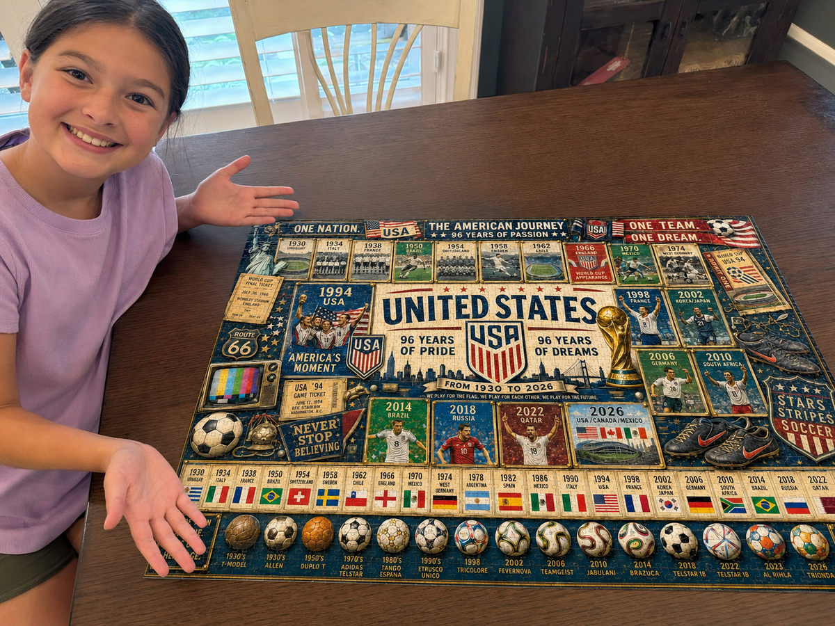 USA 96th World Cup Soccer "Road to Glory" Jigsaw Puzzle – 500/1000 Pieces